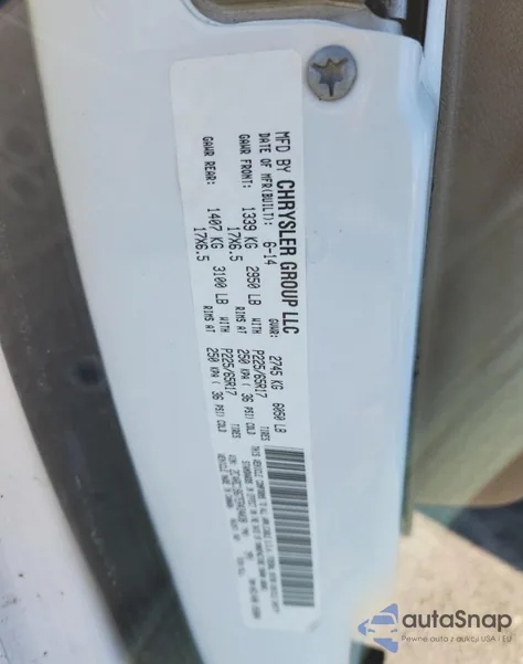 2014 Chrysler Town & Country Touring from USA, damaged, VIN 2C4RC1BG7ER434038